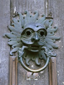 Door knocker in the shape of a mask, sanctuary of Durham Cathedral, County Durham, c2000s(?). Artist: Unknown.