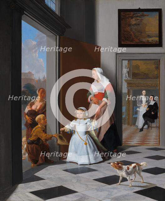A Nurse and a Child in an Elegant Foyer, 1663. Creator: Jacob Ochtervelt.