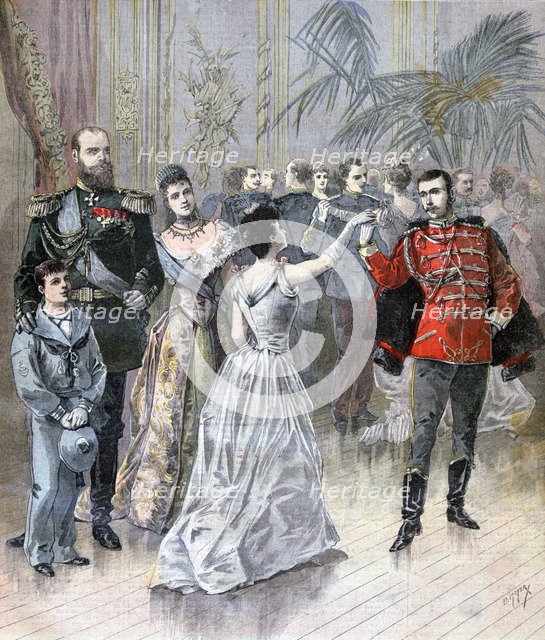 Tsar Alexander III of Russia and the French ambassador in St Petersburg, 1893. Artist: Henri Meyer