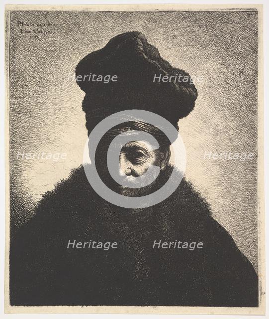 Portrait of a Man, after Rembrandt, 1633. Creator: Jan Georg van Vliet.