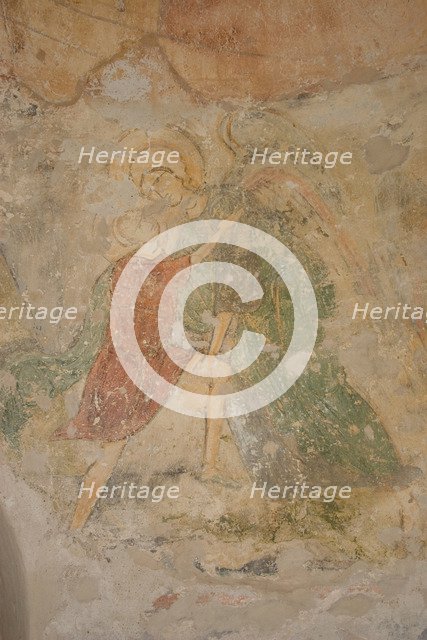 Jacob and the Angel, 12th century. Artist: Ancient Russian frescos  