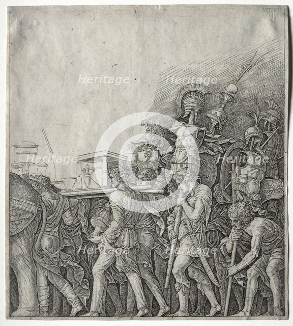 The Triumphs of Caesar: The Corselet Bearers, c. 1498. Creator: Giulio Campagnola (Italian, 1482-1515).