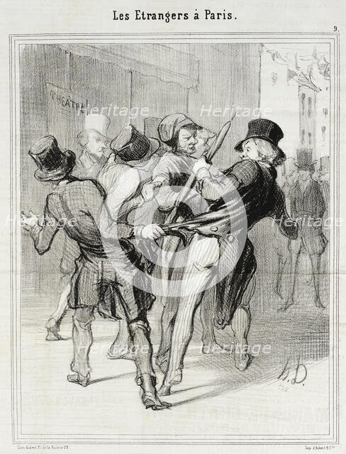 Ce qu'on appelle les séductions de Paris, 1844. Creator: Honore Daumier.