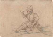 A Boy on a Sled, late 1560s. Creator: Jost Ammon.