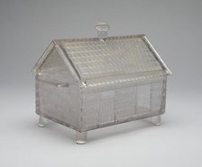 Log Cabin pattern covered dish, c. 1875. Creator: Central Glass Company.