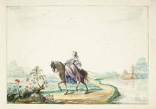 Woman on horseback in a landscape, 1660. Creator: Gesina ter Borch.