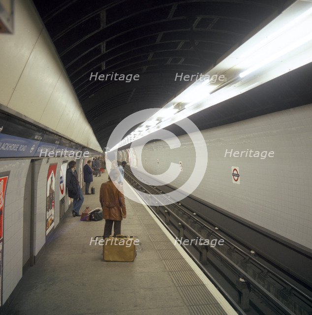 Blackhorse Road tube station on the Victoria Line, London, 1974.  Artist: Michael Walters