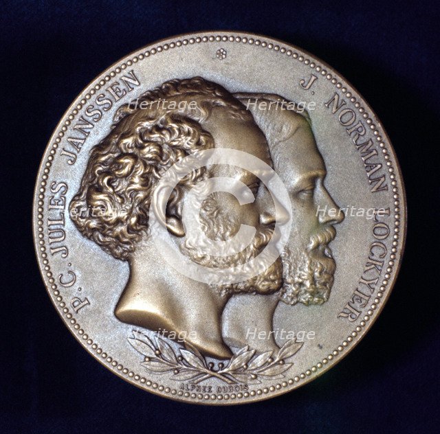 Pierre Janssen and Joseph Norman Lockyer, French and English astronomers, 1868. Artist: Unknown