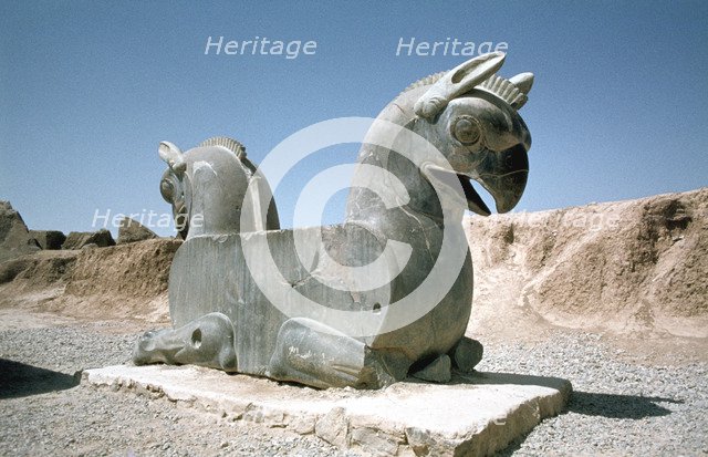 Protome of a double griffin, the Apadana, Persepolis, Iran