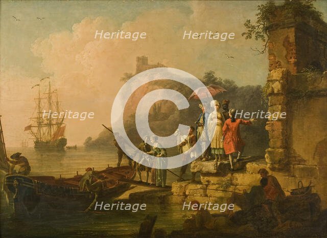 Company Embarking on a Launch, mid-late 18th century. Creator: Pierre-Jacques Volaire.