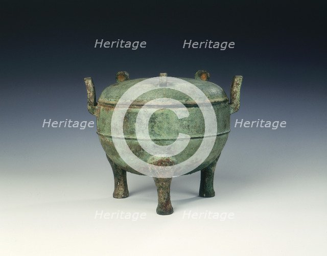 Bronze covered ding, late Spring and Autumn period, China, 5th century BC. Artist: Unknown