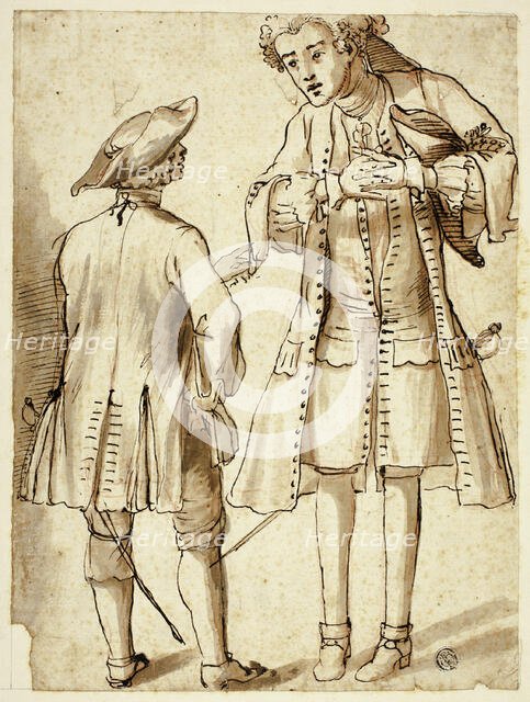 Two Gentlemen Conversing, n.d. Creator: Unknown.