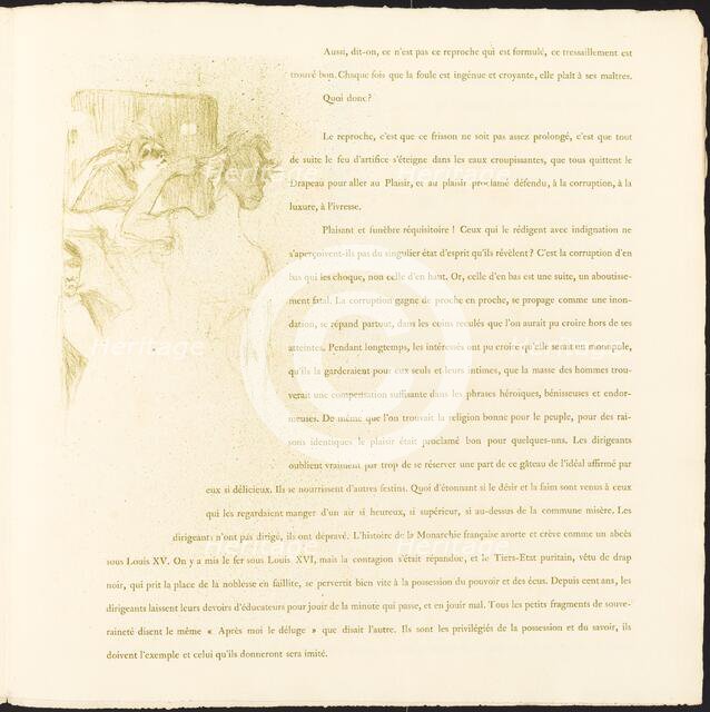 Yvette Guilbert, 1894. Creator: Henri de Toulouse-Lautrec.