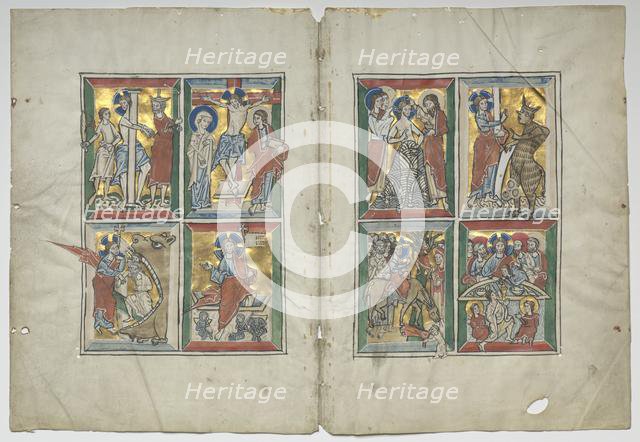 Bifolio with Scenes from the Life of Christ, 1230-1240. Creator: Unknown.