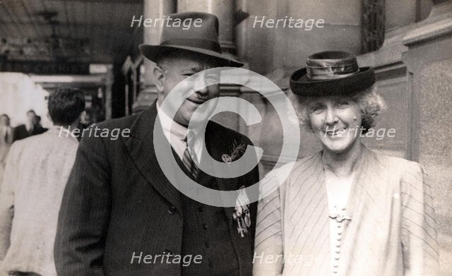 Frank and Phyllis Page, Anzac Day march, year unknown. Creator: Unknown.