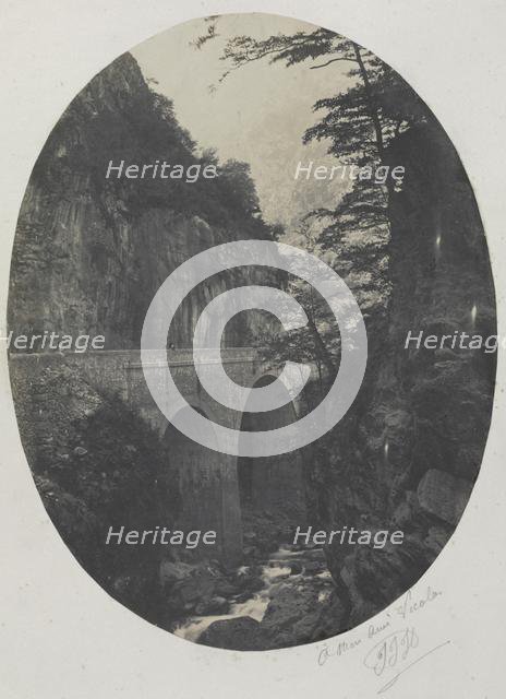 Gorge at Eaux Chaudes, Pyrenees, c. 1855. Creator: Jean-Jacques Heilmann (French, 1822-1859).