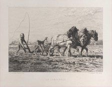 Plowing, 1864. Creator: Charles Emile Jacque.