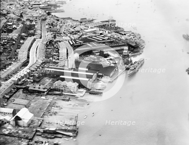 Engineering and boatbuilding works, Thetis Road, Cowes, Isle of Wight, 1928. Artist: Aerofilms.