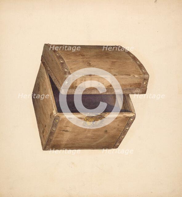 Hat Box - Wood, c. 1940. Creator: Gerald Scalise.