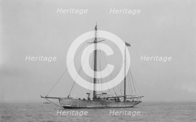 The ketch 'Ficha' at anchor, 1922. Creator: Kirk & Sons of Cowes.
