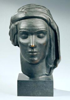 Female head with turban (Edwarda), 1935. Creator: Viktor Planckh.