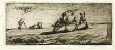 A Sheep Grazing, 1849. Creator: Jean Francois Millet.