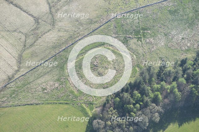 Iron Age/Romano British enclosed settlement earthwork near Smalesmouth Farm, Northumberland, 2016. Creator: Dave MacLeod.