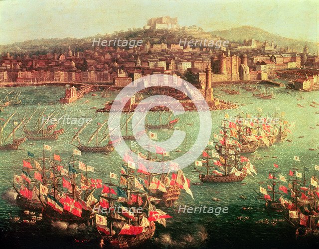 Fleet of King Charles III of Spain, in front of the City of Naples (6 Oct. 1759).