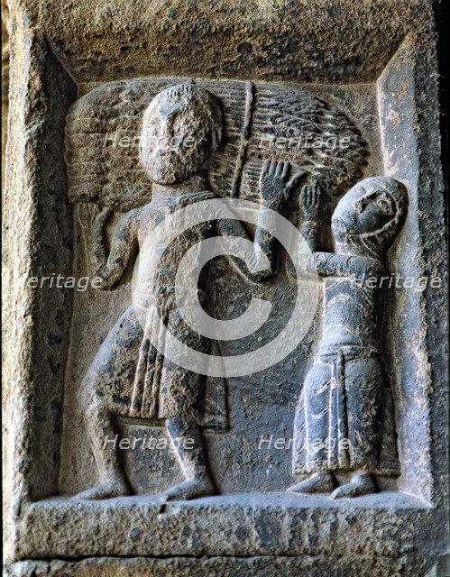 Monastery of Santa Maria de Ripoll. Bas-relief in the arch of the façade in which the 12 months o…