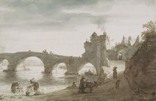 Bridge Across the Loire at Amboise, 1640s. Artist: Doomer, Lambert Harmensz (1624-1700)