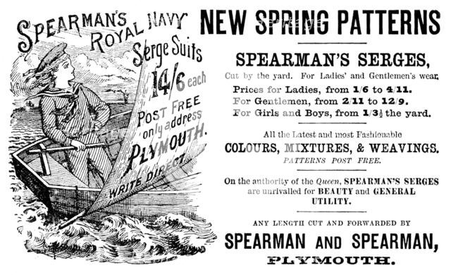 Advertisement for Spearman’s New Spring Patterns, 1890. Creator: Unknown.