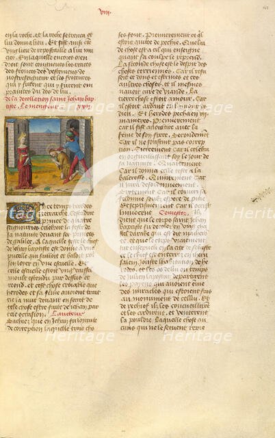 The Beheading of Saint John the Baptist; Miroir Historial, about 1475. Creator: Unknown.