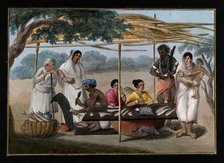 India: a fishmonger's stall, (between 1800 and 1899?). Creator: Unknown.