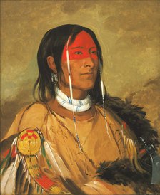 Eeh-tow-wées-ka-zeet, He Who Has Eyes Behind Him (also known as Broken Arm), a Foremost Brave, 1832. Creator: George Catlin.