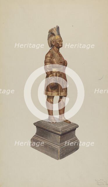 Cigar Store Indian, c. 1938. Creator: Henry Murphy.