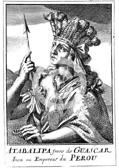 Atahualpa (d1553), last Inca emperor of Peru, 1686. Artist: Unknown