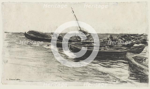 Boats on the Beach, c. 1874/81. Creator: Léon Augustin Lhermitte (French, 1844-1925).