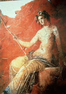 Fresco depicting a girl, 212 d.C, from the Baths of Caracalla.