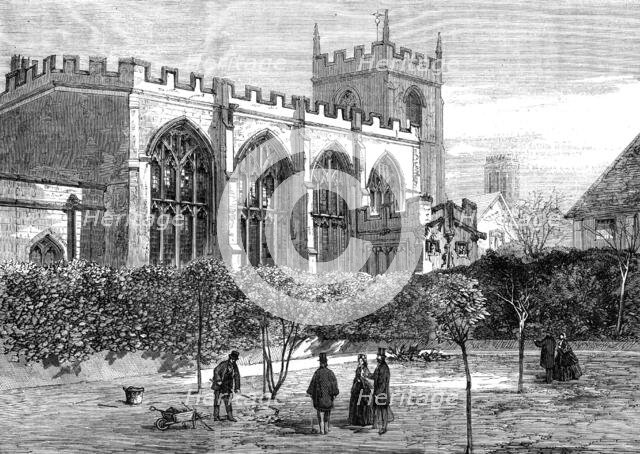 Shakspeare's Garden and the Old Guild Chapel, Stratford-on-Avon, 1862. Creator: Unknown.