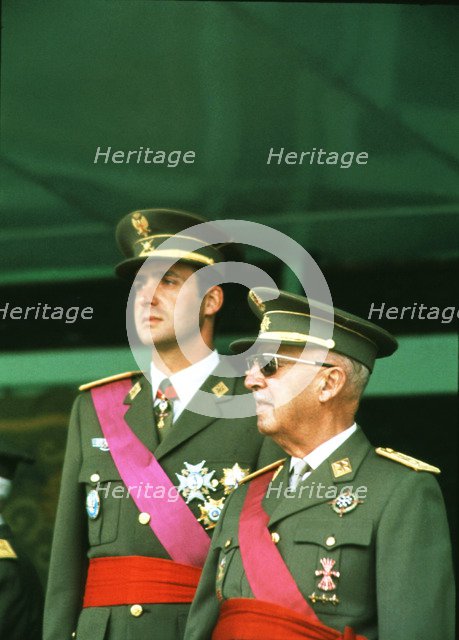 Francisco Franco together with D. Juan Carlos I, 1974.