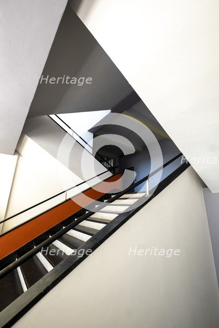 Main staircase. The Bauhaus building, Dessau, Germany, 2018.  Artist: Alan John Ainsworth.