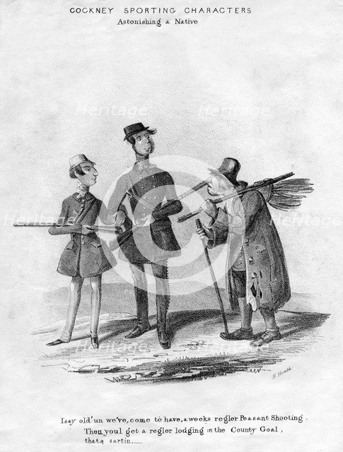 'Cockney Sporting Characters. Astonishing a Native', 19th century.Artist: Henry Heath