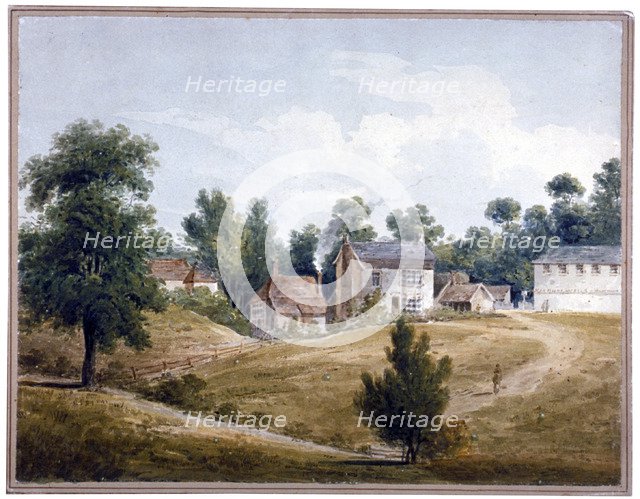 View of Kilbourn Wells spa, Belsize Road, Hampstead, London, c1850.                                  Artist: Anon