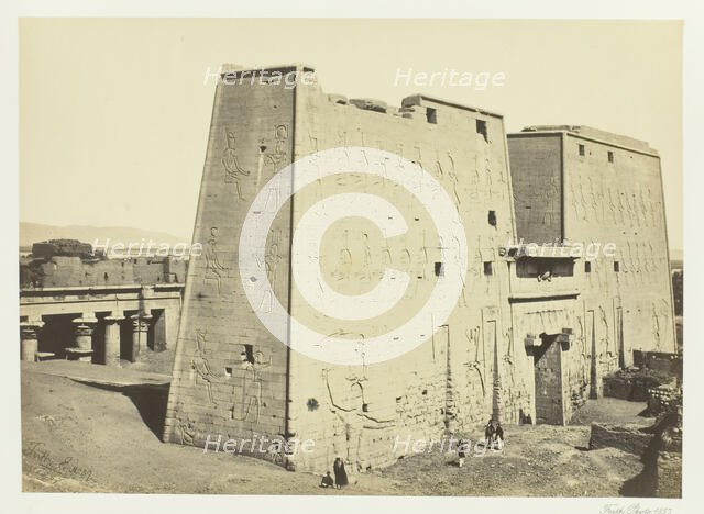 The Great Pylon at Edfou, Upper Egypt, 1857. Creator: Francis Frith.