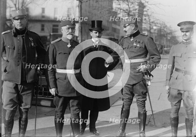 Serbian Mission To The U.S. - Atl. Lt. Col. Michailo Menadovitch; Dr. Sima Lozanitch..., 1918. Creator: Harris & Ewing.