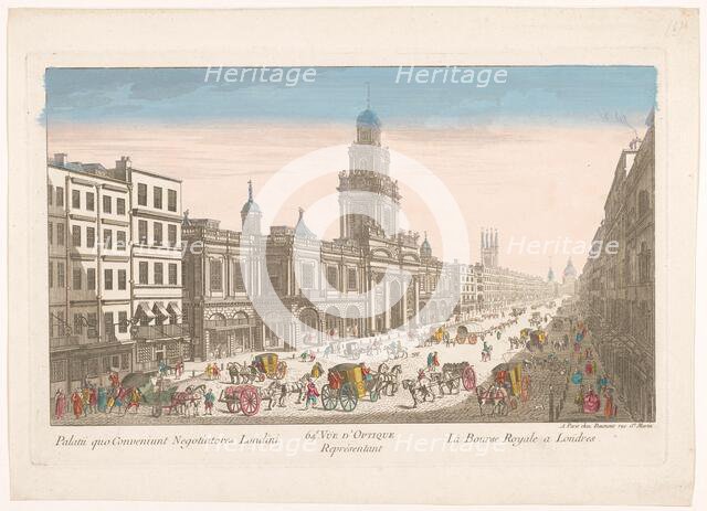 View of the Royal Exchange in London, 1745-1775. Creator: Anon.