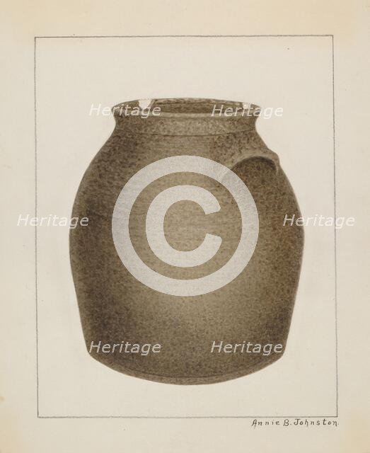 Stoneware Jar, c. 1937. Creator: Annie B Johnston.