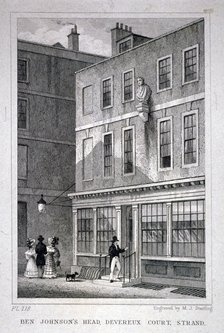 The Ben Johnson's Head inn, Devereux Court, Westminster, London, c1830. Artist: MJ Starling