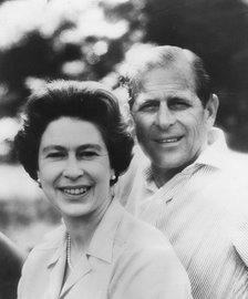 Silver wedding anniversary portrait of the Queen and Prince Philip, 1972. Artist: Unknown
