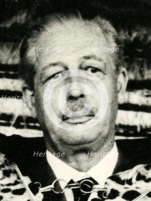 Macmillan invested as Paramount Chief, South Africa, February 1960. Creator: Colonial Office.